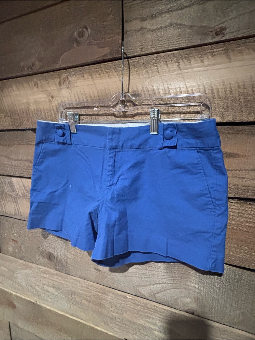 Banana Republic Royal Blue High-Rise Button-Tab Shorts